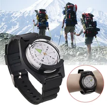 Практичный Тактический компас мини Карманный открытый компас, выживание запястья браслет туристические аксессуары Черный инструмент