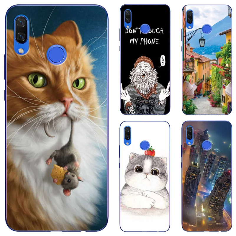 

Case For Huawei Honor Play Cover Printing Drawing Patterned For Huawei Honor Play Case 6.3" Phone Protector Back Cover Fundas
