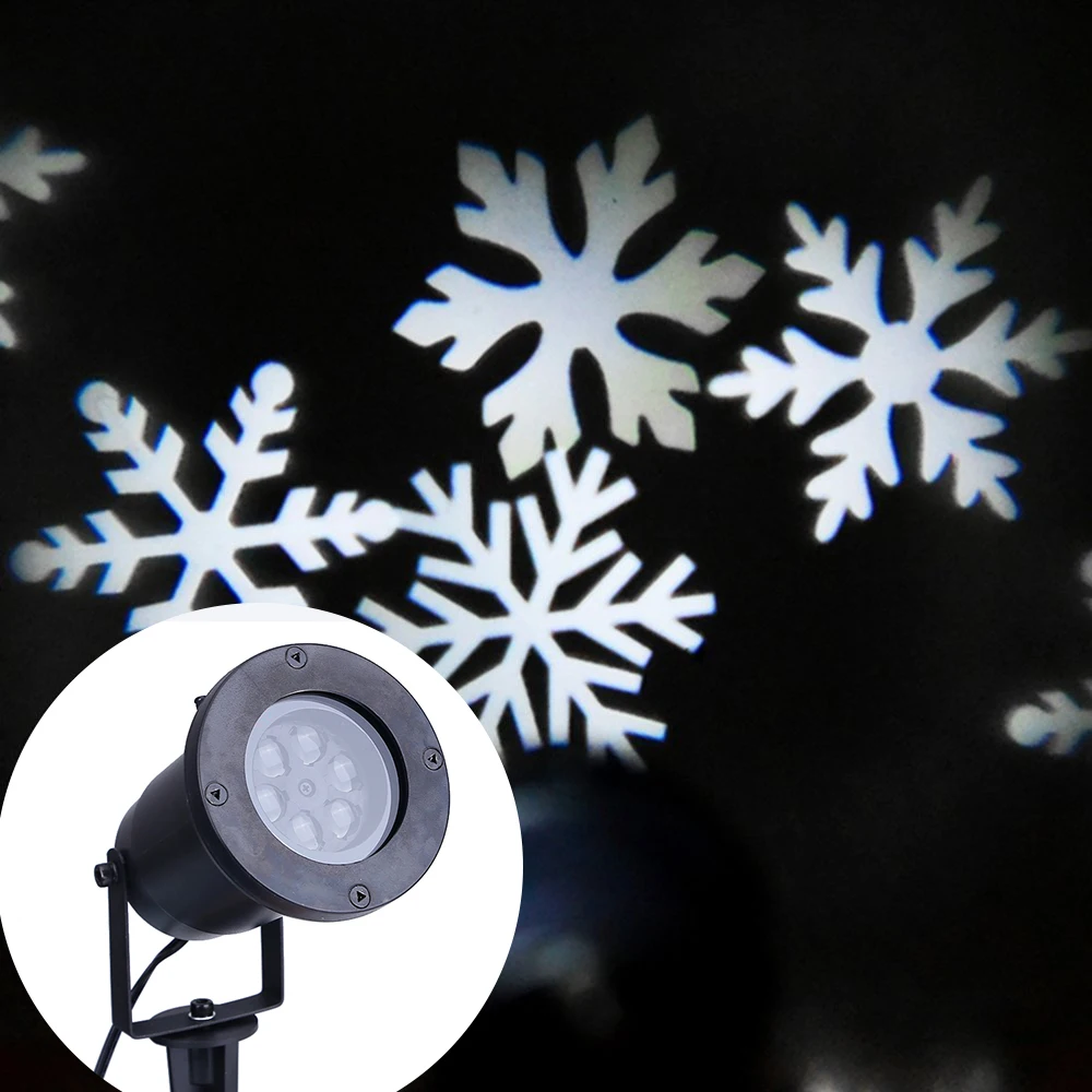 

2017 Christmas Laser Projector Waterproof White Snowflake Projector Outdoor Romantic Garden Lawn Lights for Home Decoration