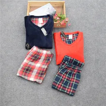 Мужские пижамы Осень-Зима с длинным рукавом брюки хлопок коралловый флис пижамы мужские пижамы набор