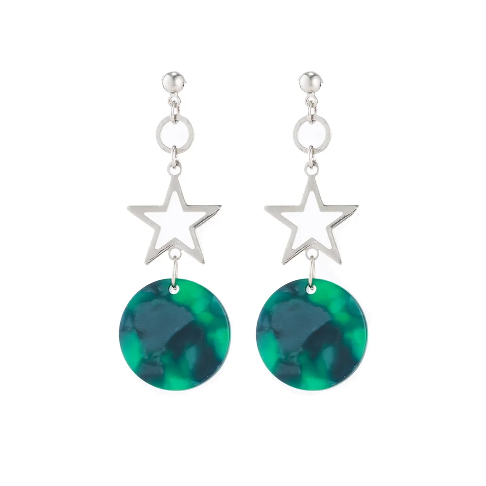 

2019 Simple Star Pendant Earrings For Women New Fashion Handmade Geometric Drop Earrings Jewelry Wholesale