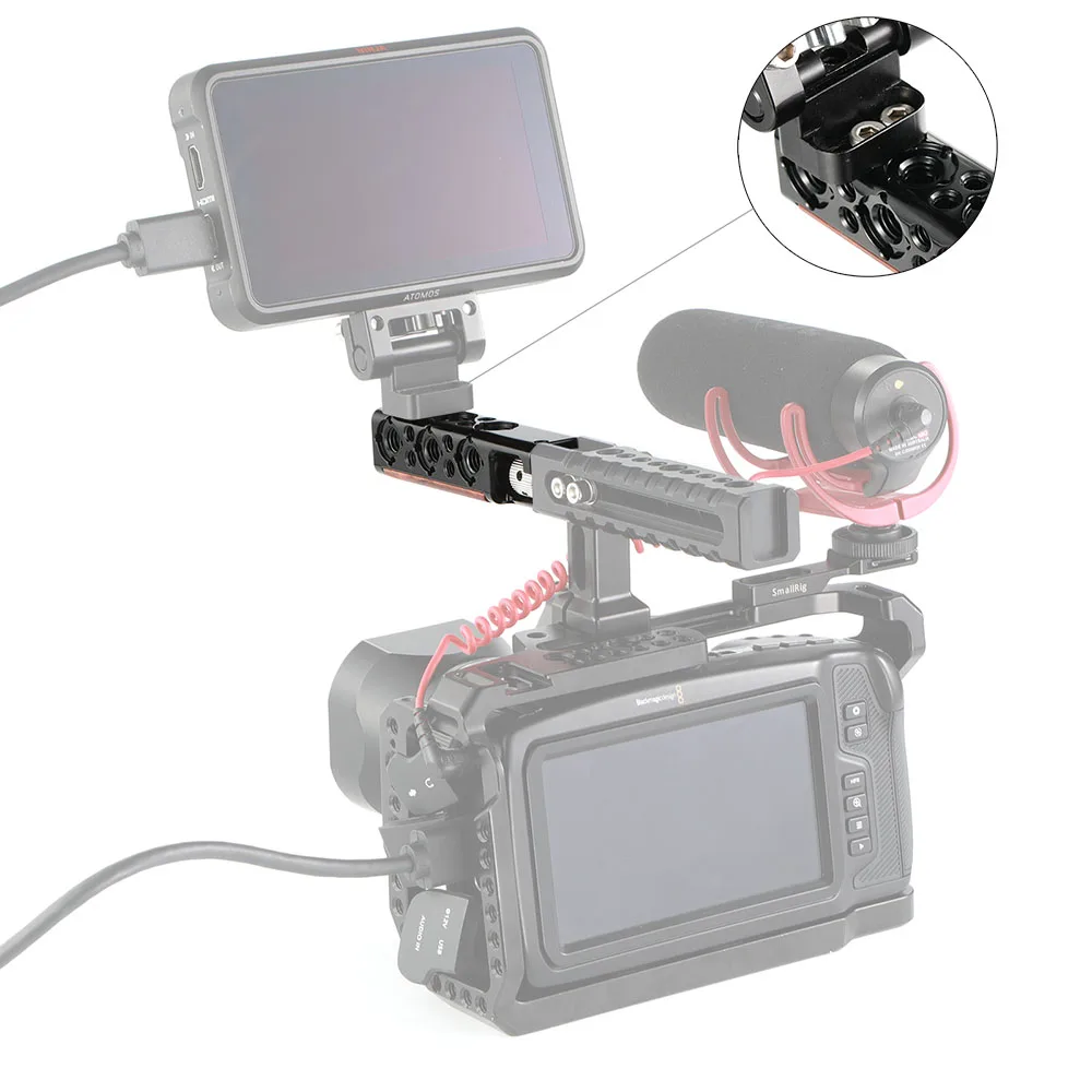 SmallRig верхняя ручка прямой удлинитель с ARRI определение местоположения отверстие/Встроенный дерево для расширения DSLR камеры клетка Верхняя ручка-HTR2297