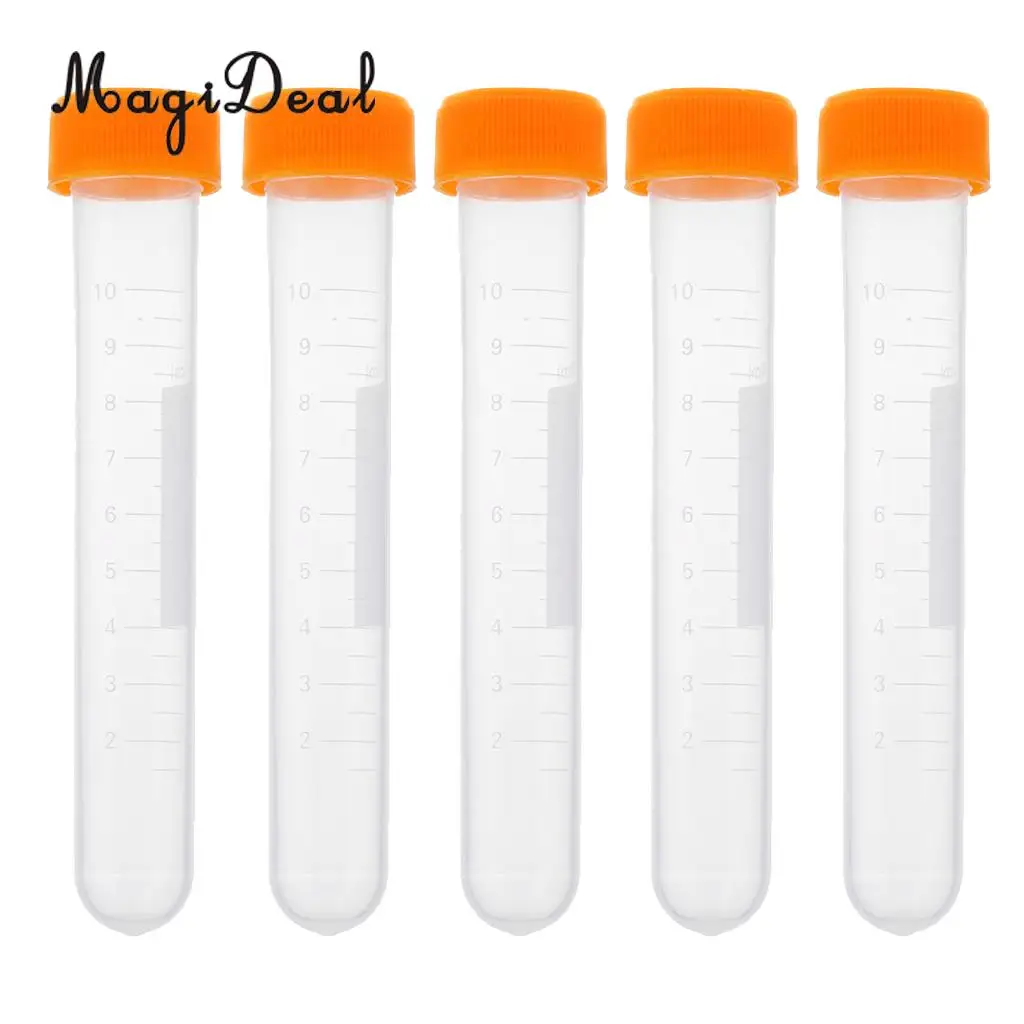 5Pcs Round Clear Knitting Sewing Needles Storage Tubes For Beads Container with Scales