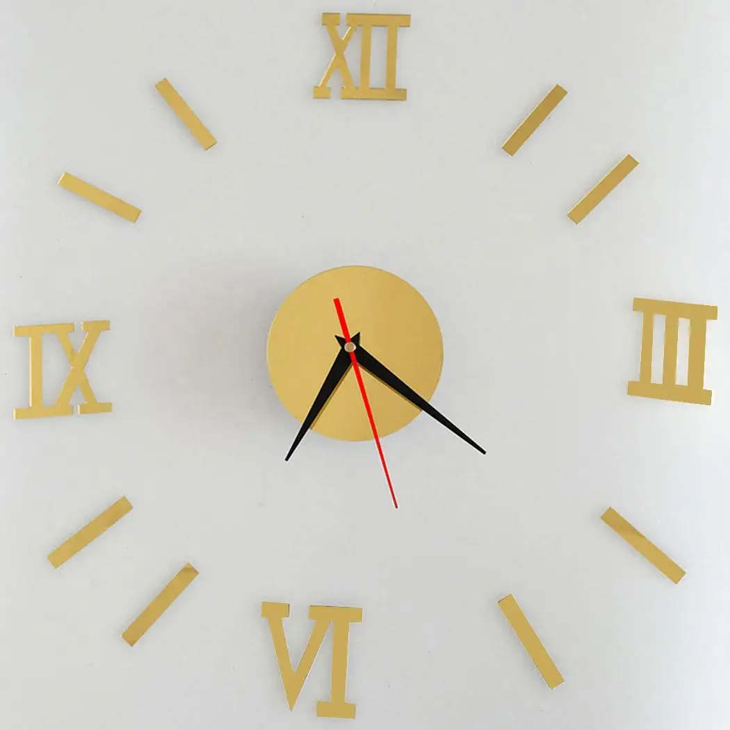 Roman Stickers Clock Quartz Surface etc Unassembled Powered Numerals Decor Mirror Home Room DIY Wall Battery Living 3D | Дом и сад