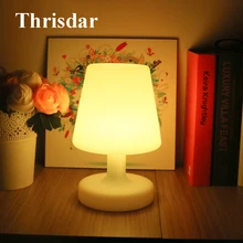 Thrisdar дистанционное управление Светодиодный прикроватный атмосферная настольная лампа USB Перезаряжаемый светодиодный ночник с подсветкой KTV отель бар Настольный свет