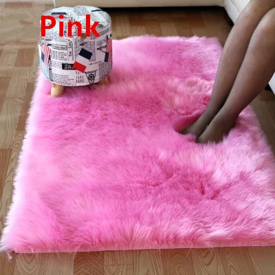 Мягкий искусственный мех шерсть плюшевые ковры для гостиной спальни коврики из искусственной овчины белый ковер искусственный пушистый мех Пушистый Ковер - Цвет: Pink