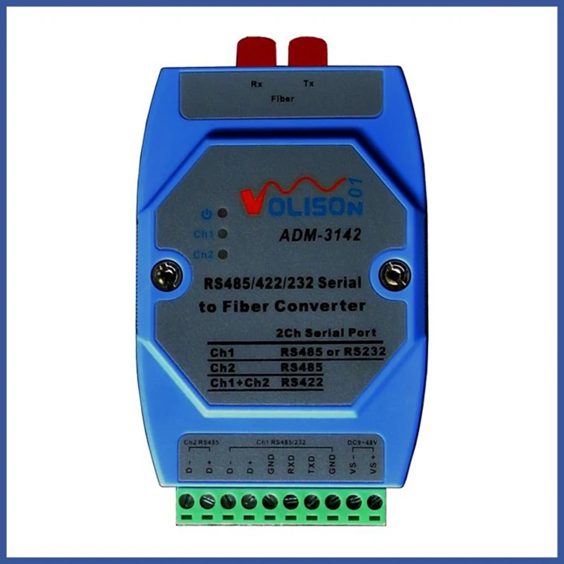 

ADM-3142-FC dual fiber optical modem industrial serial RS485/422/232 two-way data transmitter