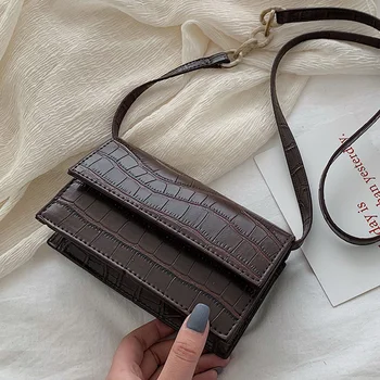 

2019 Small Pu Leathe Shoulder Bag Stone Pattern Messenger Bag Crossbody Bags for Women and Handbags Mini Designer Ladies Purses