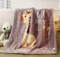 Double layer warm blanket kindergarten children Raschel blanket autumn winter nap thick cartoon Throw blanket On Sofa/Bed/car