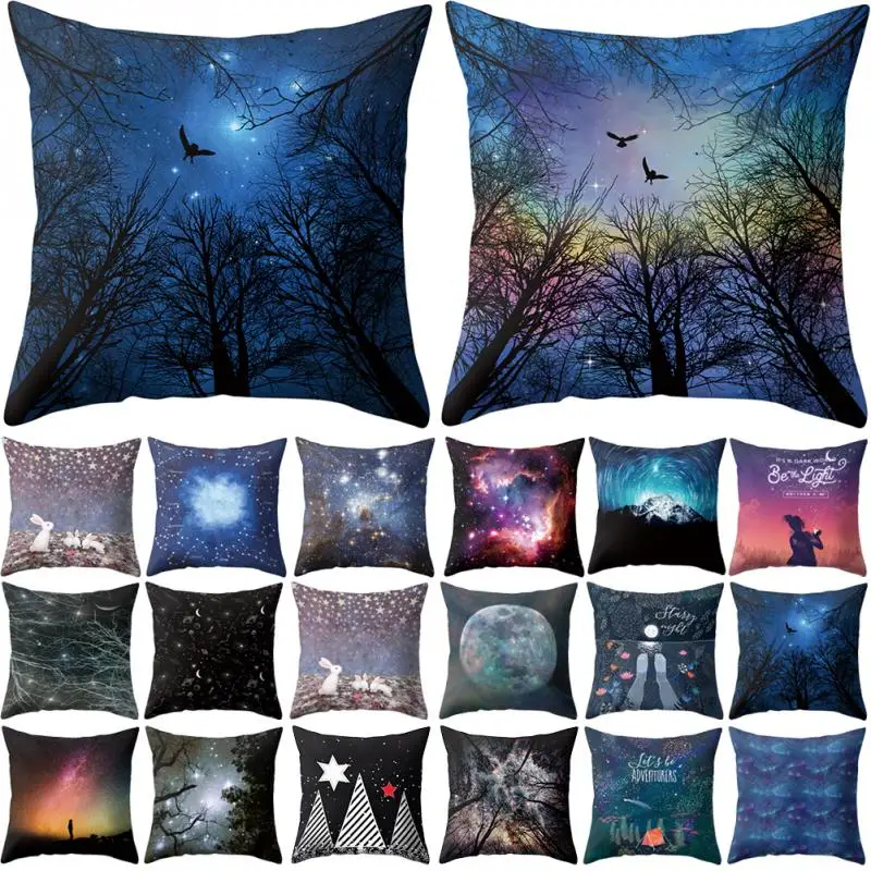 

25 Types 3D Galaxy Print Pillow Cover Universe Outer Space Themed pillowcase duvet skin cover flat Sheet For Home 45*45cm