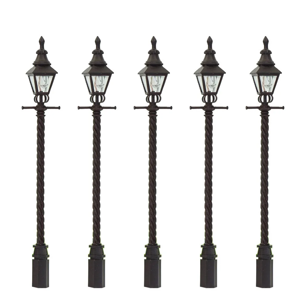 

LQS03 5pcs Model Railway Train Antique Lamp Post Street Light HO OO TT Scale NEW Delicate Miniature