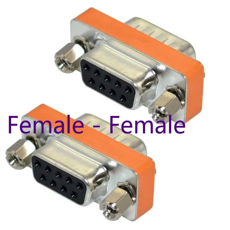 High Quality Mini Null Modem DB9 Female to DB9 Male plug Adapter Gender Changer