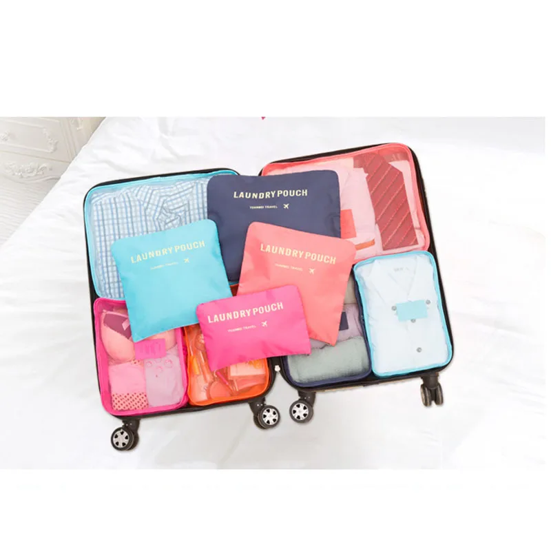 6 шт./компл. сумка органайзер для путешествий сумки портативный органайзер для одежды водонепроницаемый чехол для белья чемодан упаковка мешок сумка для хранения