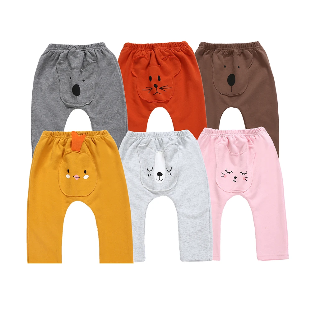 Штаны для малышей Bebe, штаны для новорожденных брюки для маленьких мальчиков, хлопковые милые весенние штаны с рисунками животных для маленьких девочек одежда для малышей