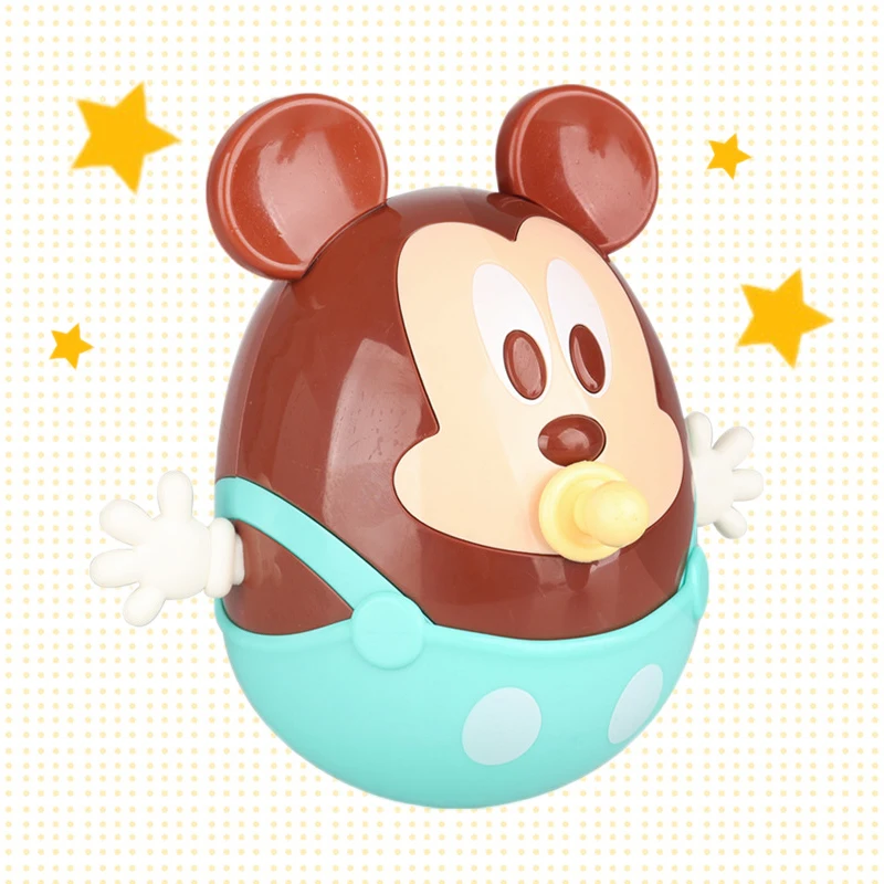 

Disney Genuine Authorization 15*16cm Mickey Tumbler Mouse Figure Baby Rattles Educational Toy Children Gift