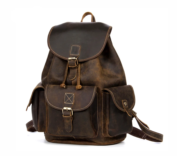 Мужской женский рюкзак из натуральной кожи, дизайнерская школьная сумка для влюбленных пар, рюкзак из воловьей кожи ручной работы, винтажный Повседневный Рюкзак, подарок