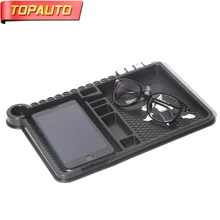 TopAuto Car Anti Slip Pad Car Temporary Parking Lisense Car Multifunctional Dashboard Storage Mat Auto Styling Accessories