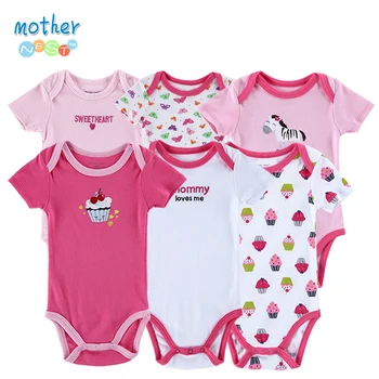 

6 Pieces/lot Roupas Baby Romper Baby Body Short Sleeve 100% Cotton Cartoon Style Newborn Boy Girl's Jumpsuit Baby Clothing