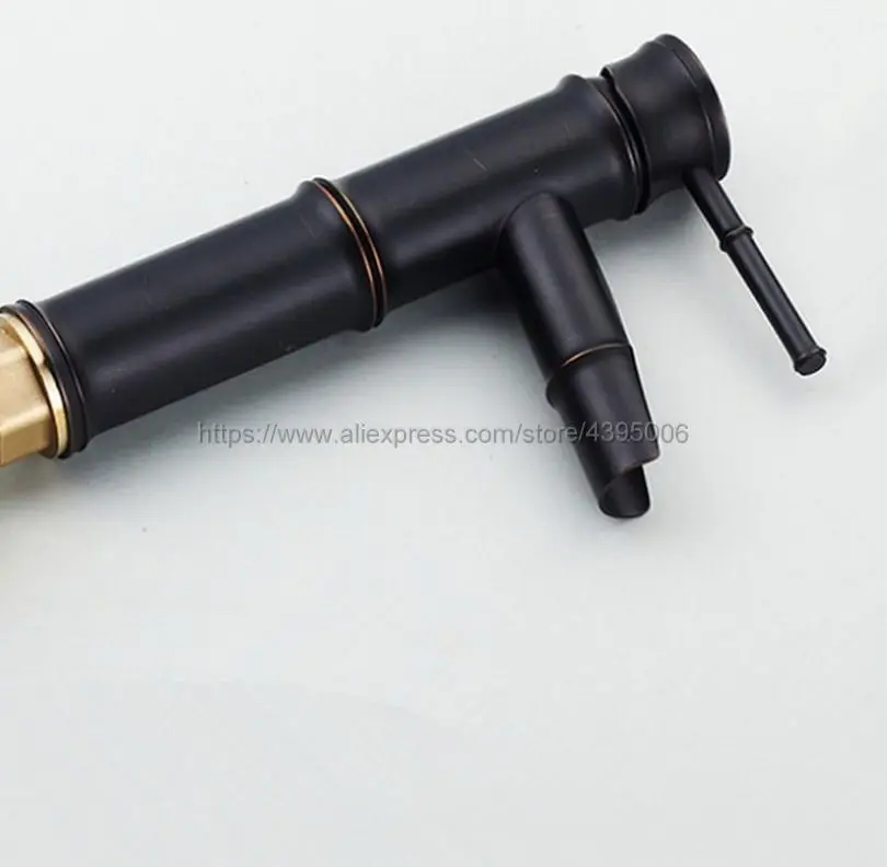 أسود النفط مفروك البرونزية الخيزران نمط الحمام صنبور الغرور سفينة المصارف خلاط صنبور الباردة والساخنة صنبور الماء Bnf054