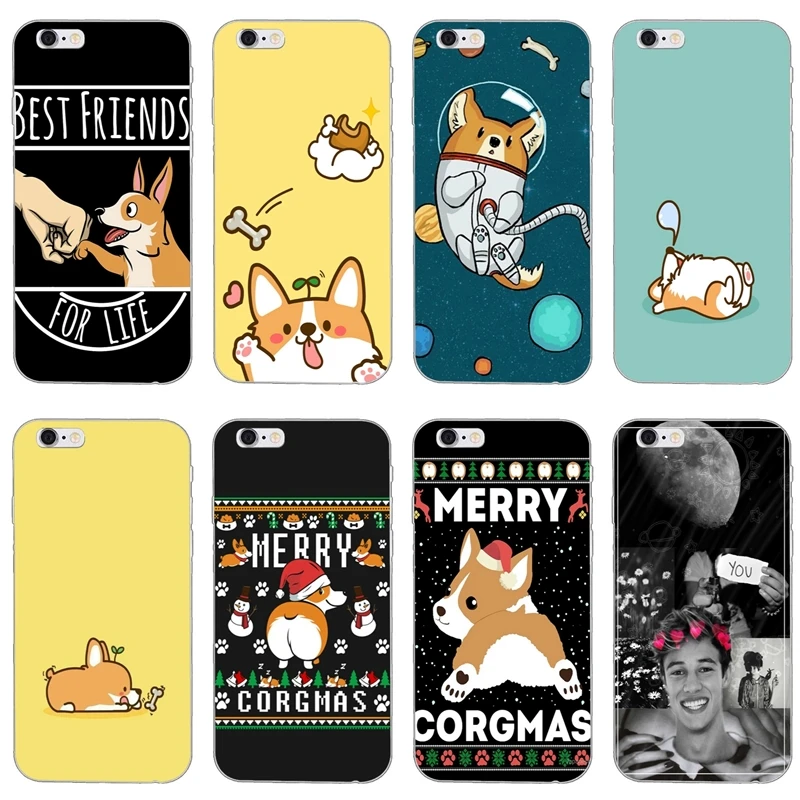 

Cute Puppy Corgi dog For Xiaomi Redmi S2 5 plus 6A 4A 4x Note 6 Pro 5 5A 4 3 Pocophone F1 case Soft phone cover