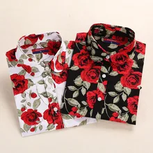 Dioufond, женская рубашка, хлопок, цветочный принт, блузка с длинным рукавом, Blusas Femininas, цветочные женские блузки, повседневные блузы, рубашка большого размера