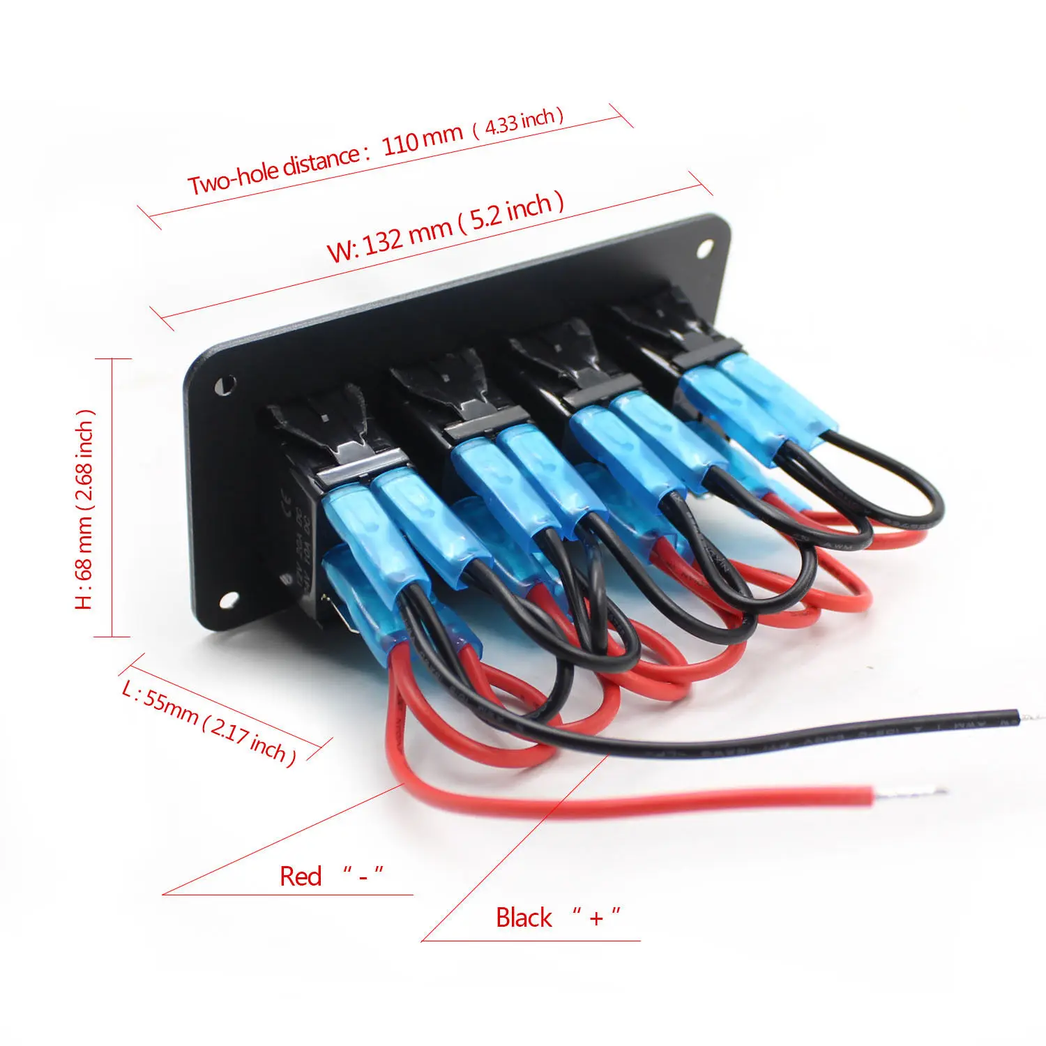 12 V-24 V 4 банда синий 2 светодиодный светильник кулисный переключатель Панель автомат защити цепи лодка морской Водонепроницаемый