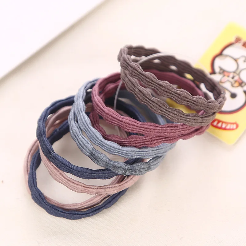 

High Quality New Fashion 10PCS/Lot Children Small Elastic Hair Band Solid Color Headband For Girls Hair rope Hair Accesories