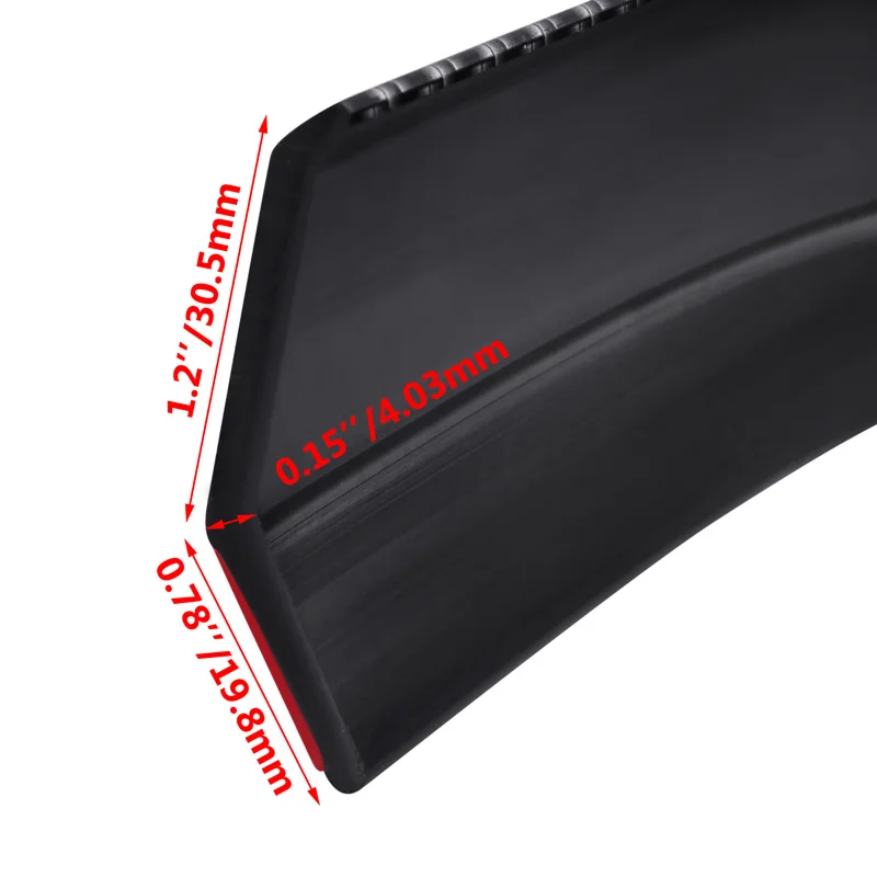 SPEEDWOW 2,5 m/8.2ft Universal para coche parachoques delantero de labios divisor de fibra de carbono para coche de goma Protector de alerón de