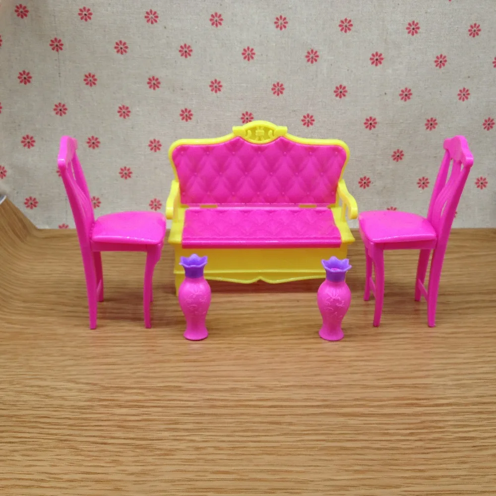 Hot Sale House Funiture Accessories for Barbie Doll Sofa Vase Chair