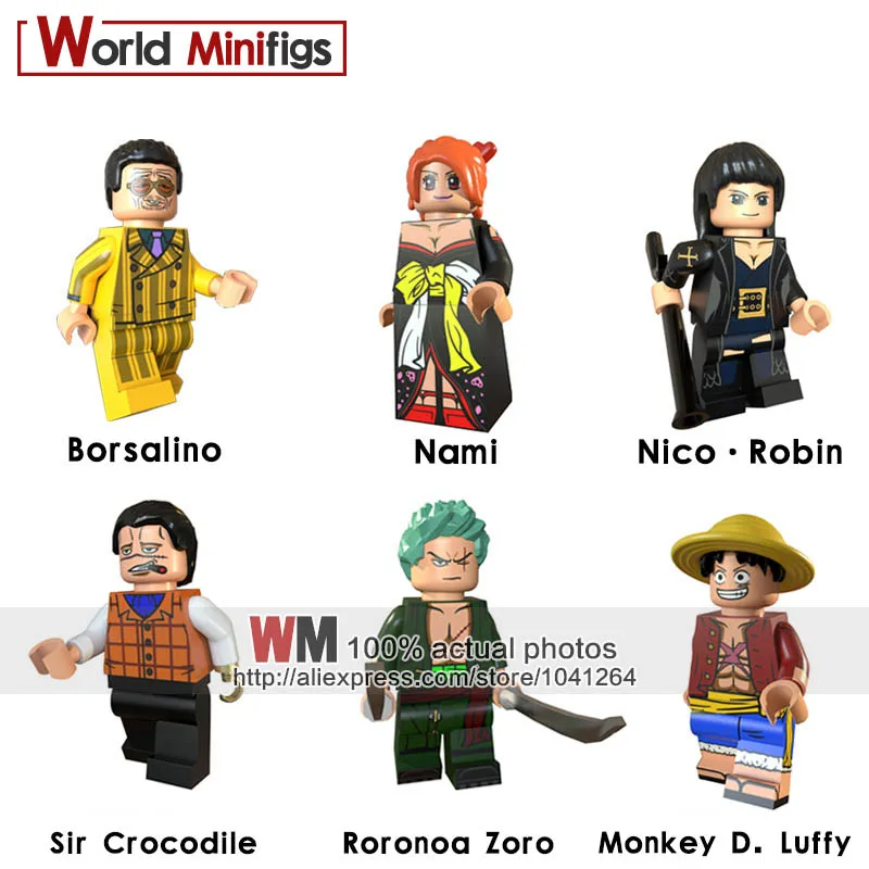 

Single Super Hero Building Blocks ONE PIECE Luffy Roronoa Zoro Nami Usopp Sanji Sailor Moon Dragon Ball Figure toys for children