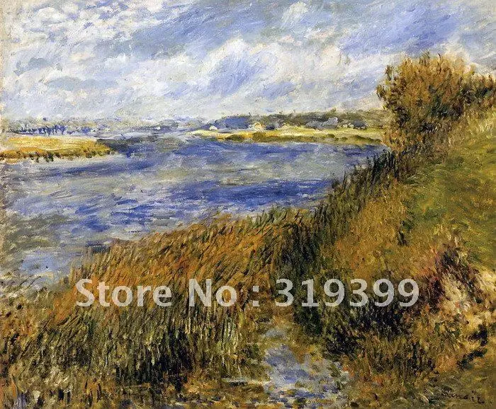 

Linen Canvas Oil Painting,banks of the seine at champrosay by pierre auguste renoir,Free DHL Shipping,100% handmade,Museum