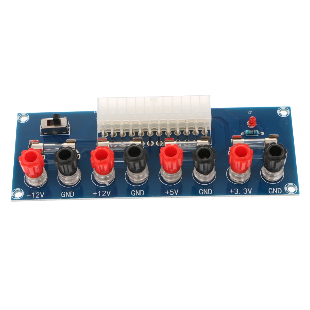 24 Pins ATX Benchtop Power Board Computer Power Supply Breakout Adapter Benchtop Power Board Kit 