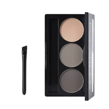 3 вида цветов бровей порошок Палитра Косметика девушку бровей Макияж Профессиональный водонепроницаемый макияж инструмент щетка зеркало коробка