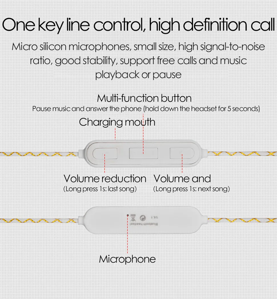 YKSO Wireless Bluetooth Earphone In Ear earbud M28 Portable audio and video Waterproof Stereo Sports With Mic Earphone (10)