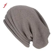Feitong брендовые теплые вязаные шапки для мужчин и женщин мешковатые Осенние Зимние Повседневные вязаные крючком мягкие шерстяные вязаные лыжные детская Шапка-бини шлепки шапки