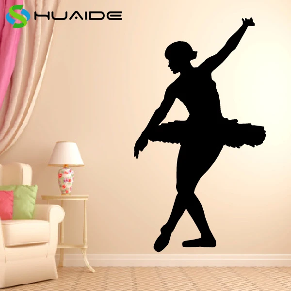 Ballerina Dancer Wall Decal New Design Vinyl Wall Stickers For Girls Room Removable Waterproof