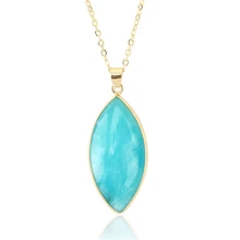 2019 Petal Dyed Amazonite Blue Stone Teardrop Pendant Necklace Women pendant gilding cubic zirconia necklace women 2019 Petal Dyed Amazonite Blue Stone Teardrop Pendant Necklace Women pendant gilding cubic zirconia necklace women