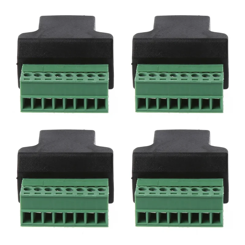 Переходник Ethernet RJ45 с гнездом на 8 контактов винтовой клеммой для кабельного