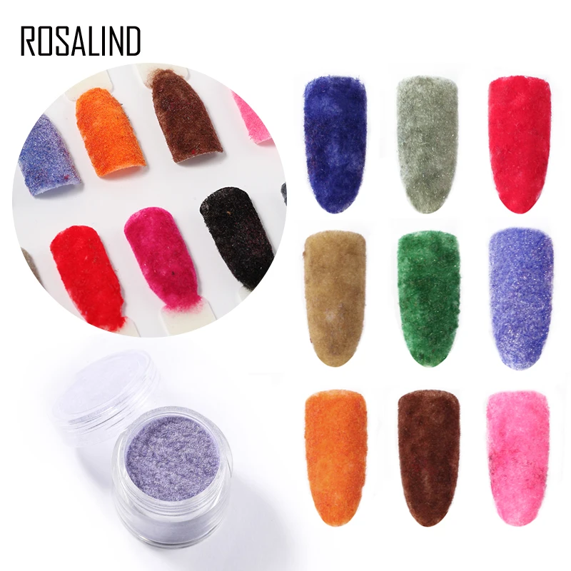 

ROSALIND New Velvet Nail Powder Nail Glitter DIY Decoration For Nail Art Design Gel Varnish Nail Extension Primer Tops Manicur