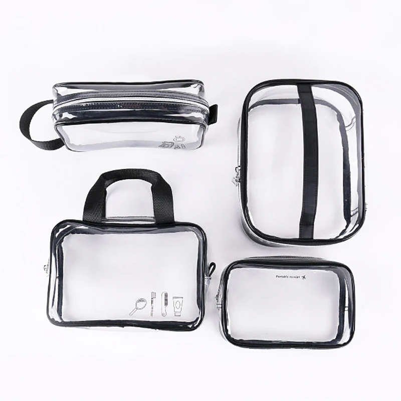 شفافة المكياج أكياس المرأة واضح يد حالة السفر بو حامل مضاد للماء التجميل حقيبة سستة الجمال غسل أدوات الزينة تخزين عدة