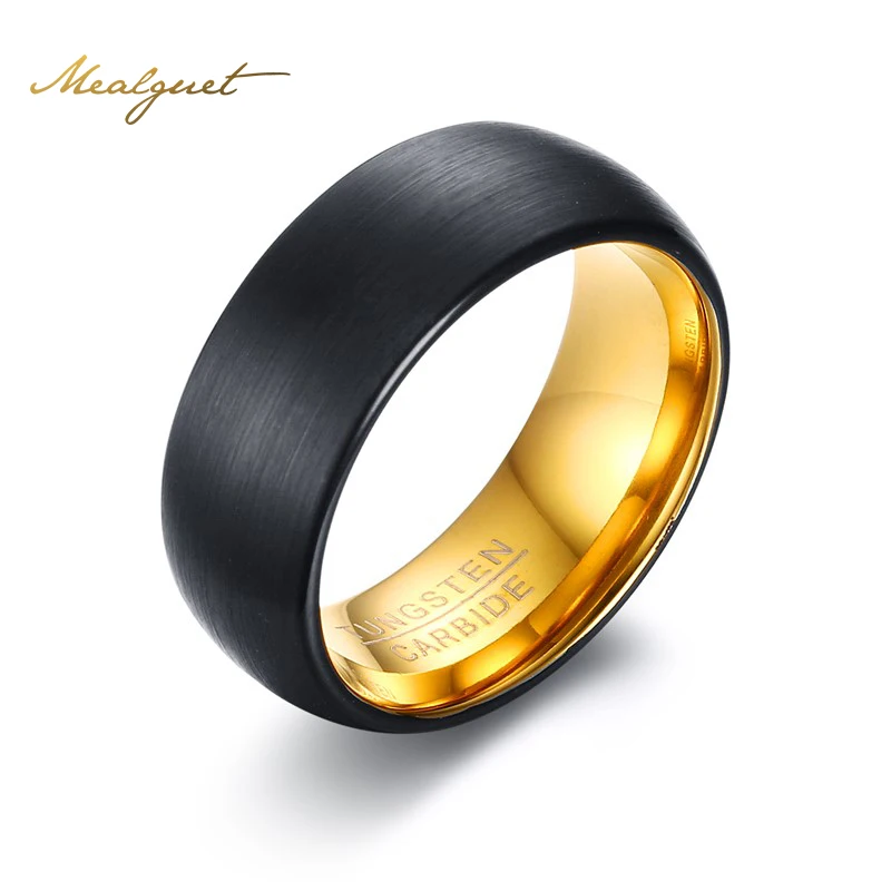 meaeguet tungsten men ring wedding brand 8mm wide gold colorblack tungsten carbide rings for - Cheap Wedding Rings For Men meaeguet tungsten men ring wedding brand 8mm wide gold colorblack tungsten carbide rings for - Cheap Wedding Rings For Men