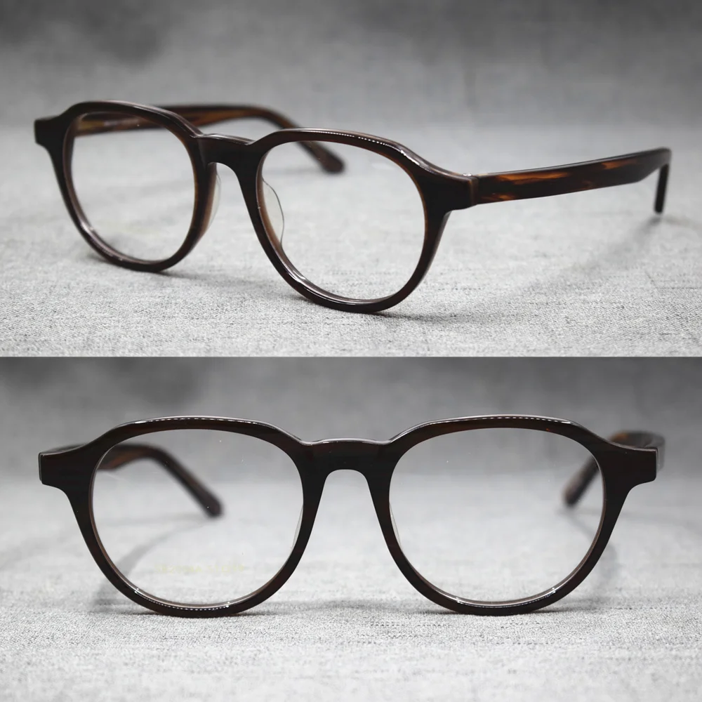 

Vintage Full Rim Tortoise Acetate Eyeglass Frames Myopia Rx able Glasses