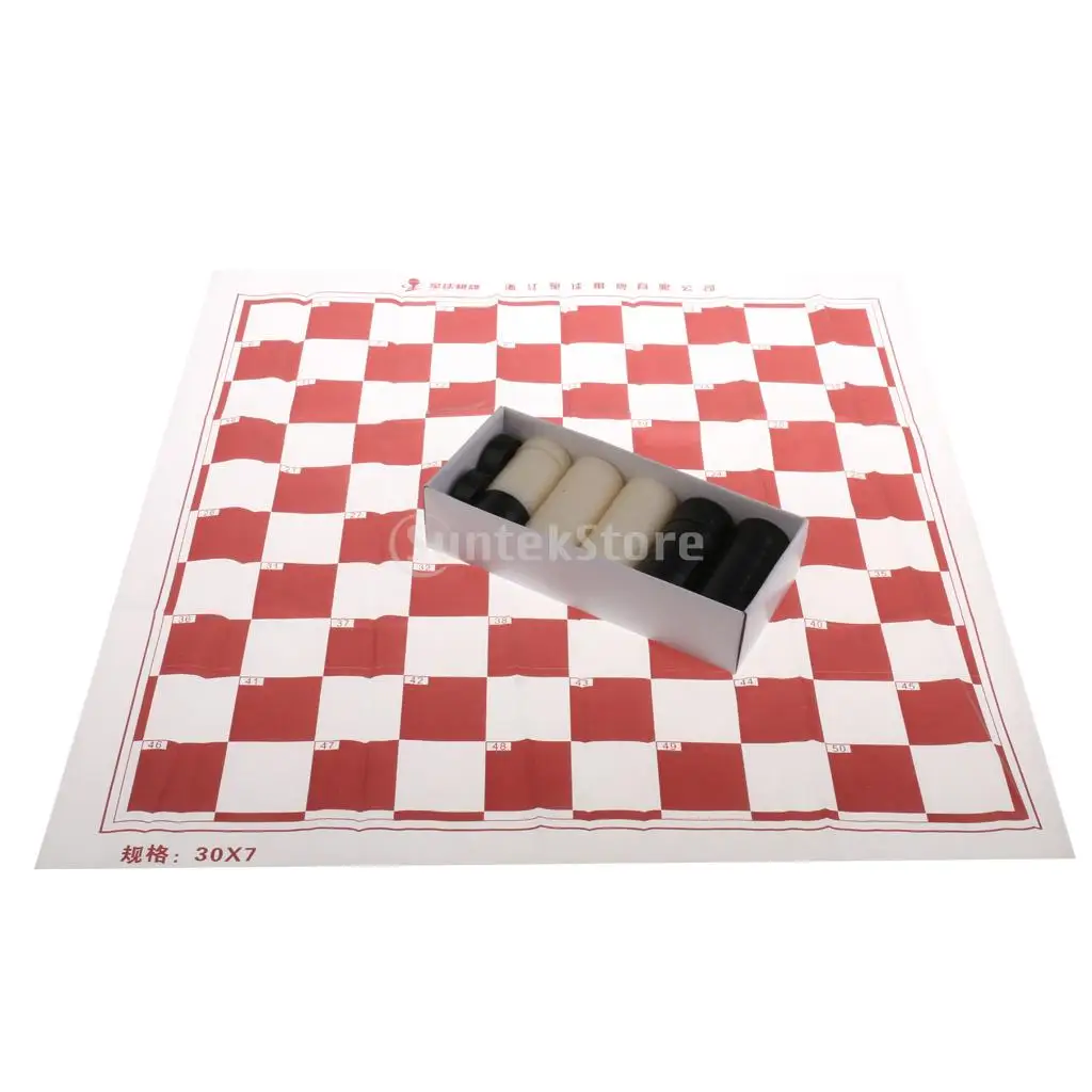 

Portable 10x10 Squares Checkerboard International Draughts Game 40 Checkers