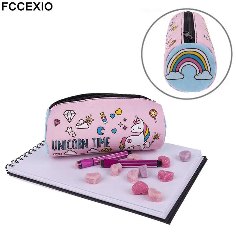 

FCCEXIO 2019 New Printed Rainbow_Unicorn Cosmetic Bag 3D Makeup Bags School Cosmetic Pencil Case Cosmetics Pouchs Storage Bags