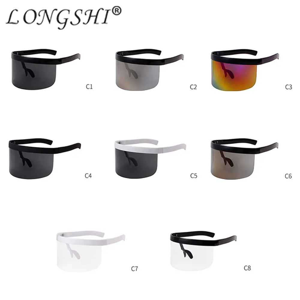 Oversize Shield Visor Sunglasses Flat Top Sunglasses Mono Mirrored Lens Large with UV Protection Driver Goggles Plus