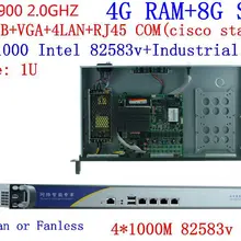 4G Оперативная память 8 Гб на SSD оперативная J1900 2,0 ГГц pfsense брандмауэру маршрутизатор сети 1U 4 Ядра Безопасности Рабочего Стола Управление компьютера 4*1000 M LAN