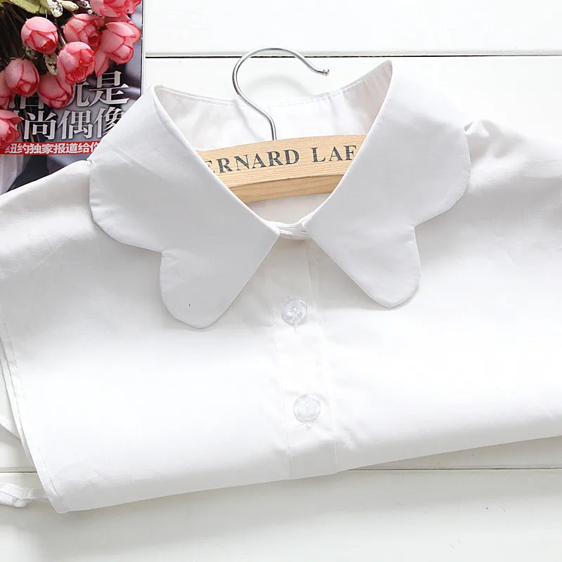 

fashion new fake false collar for women vintage white cotton peter pan detachable shirt collars apparel