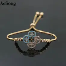 BPPCCR унисекс выдалбливают гравировка соединения блестящий кристалл микро Pave CZ медное покрытие макраме регулируемые браслеты