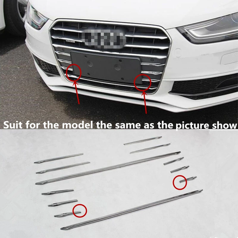 12pcs Stainless steel Car Front Grill Grille Decorative Cover Trim