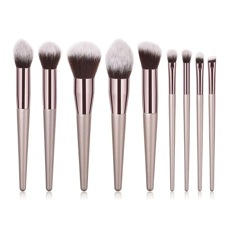 

9 Pcs Makeup Brush Set Powder Foundation Eyeshadow Blush Cosmetic Brushes Tool